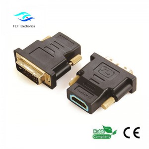 DVI (18 + 1) han til HDMI hun adapter adapter guld / nikkelbelagt Kode: FEF-HD-002