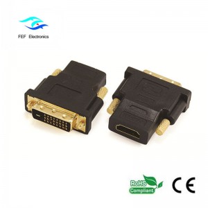 DVI (24 + 1) han til HDMI hun adapter adapter guld / nikkelbelagt Kode: FEF-HD-004