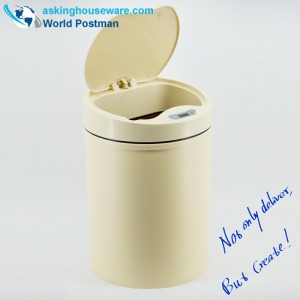 AKbrand køkken automatisk induktiv affaldsspande med elektrisk oplader, lysegul, 15 liter