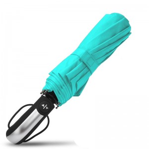 Engros auto åben lukke pongee stof 3 folde paraply 10 ribben