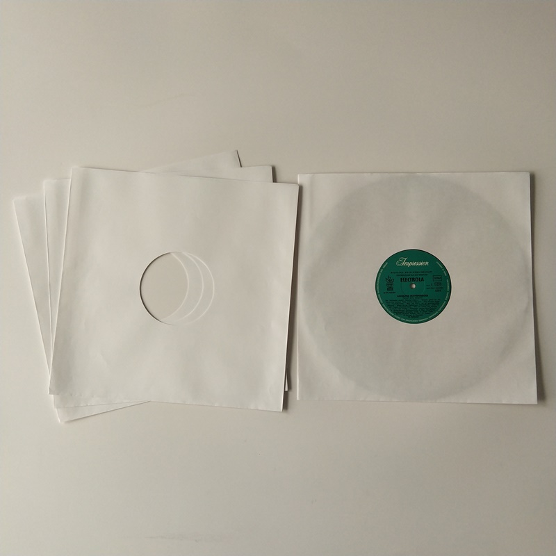 12 LP hvid Kraftpapir Record Album-ærmer med centerhul