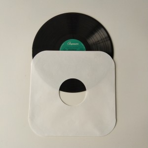 12 White Paper LP Record Sleeve 33 omdrejninger pr. Minut Rund hjørner med hul