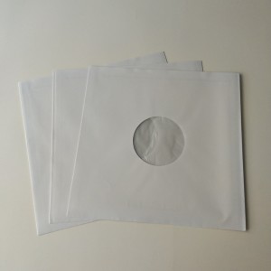 33RPM White Paper Record Indvendige ærmer polylineret med hul til 12 Vinyl Record