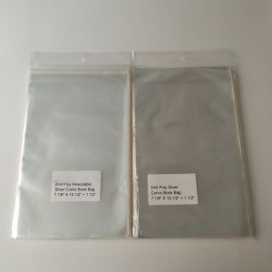 Crystal Clear 2mil Poly Resealable Silver Comic Book Taske
