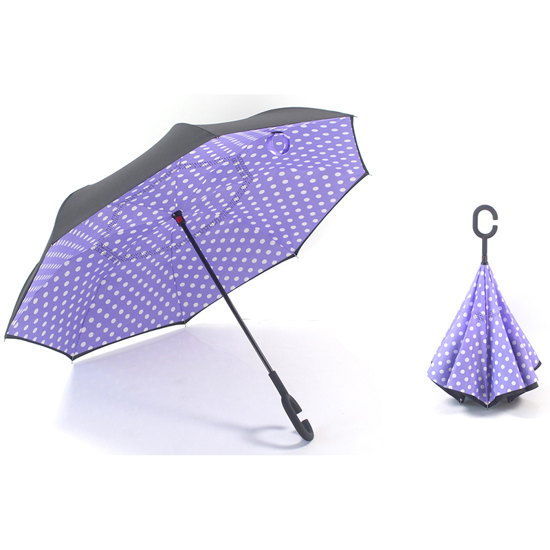 23 tommer paraply op-udskrivning tjenester regnvendt vindtæt inverteret lige paraply