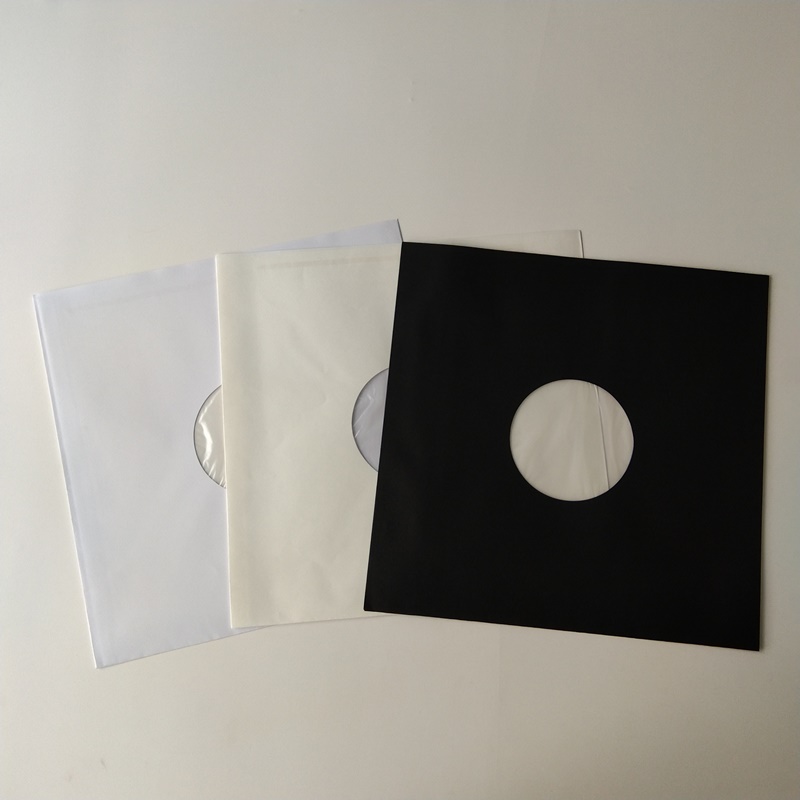33RPM White Paper Record Indvendige ærmer polylineret med hul til 12 Vinyl Record