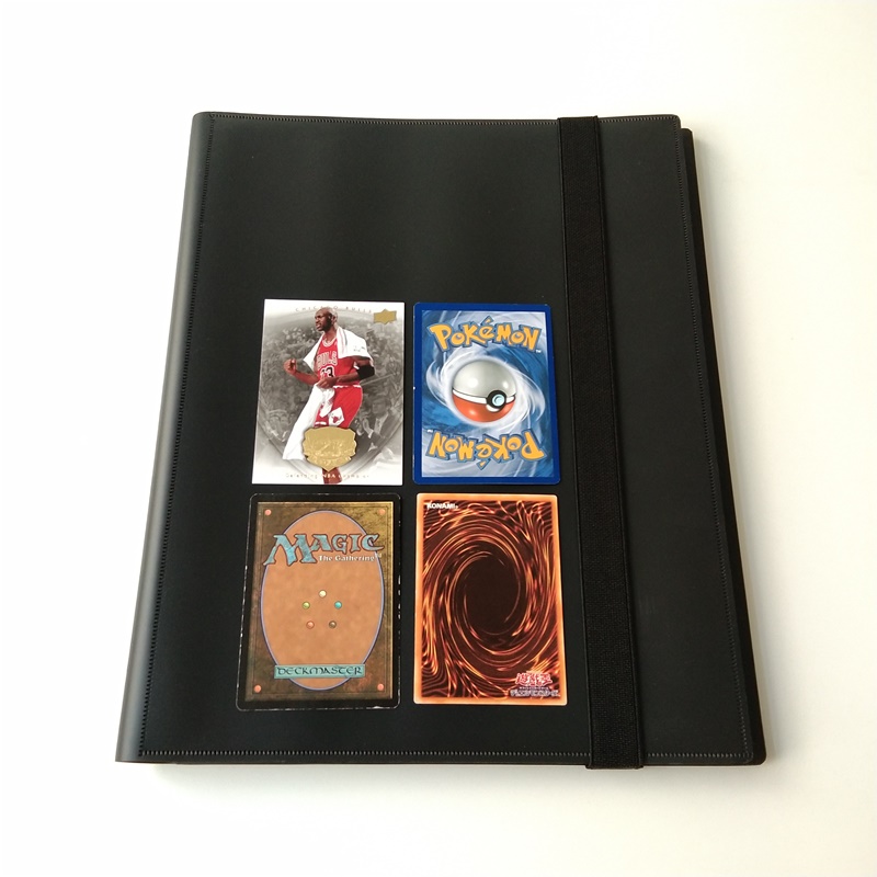 9-Pocket Poly Black Collector Card Binder Albums til MTG / YGO / Sport Cards