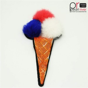 Håndsyet reversibel pom pom-is-lapp i høj kvalitet