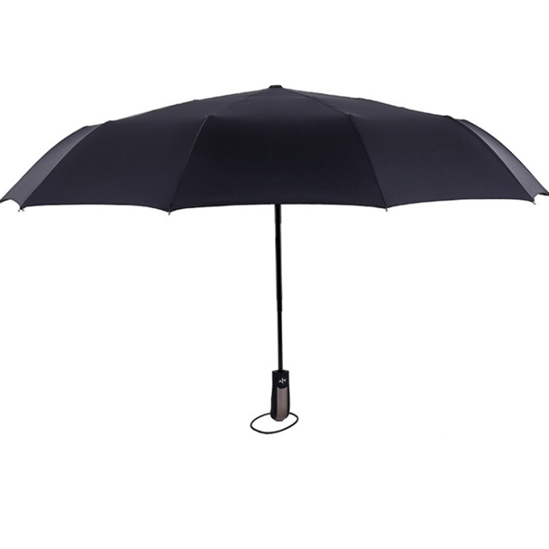 Engros paraply brugerdefineret logo 10ribs vindtæt 3 folde paraply
