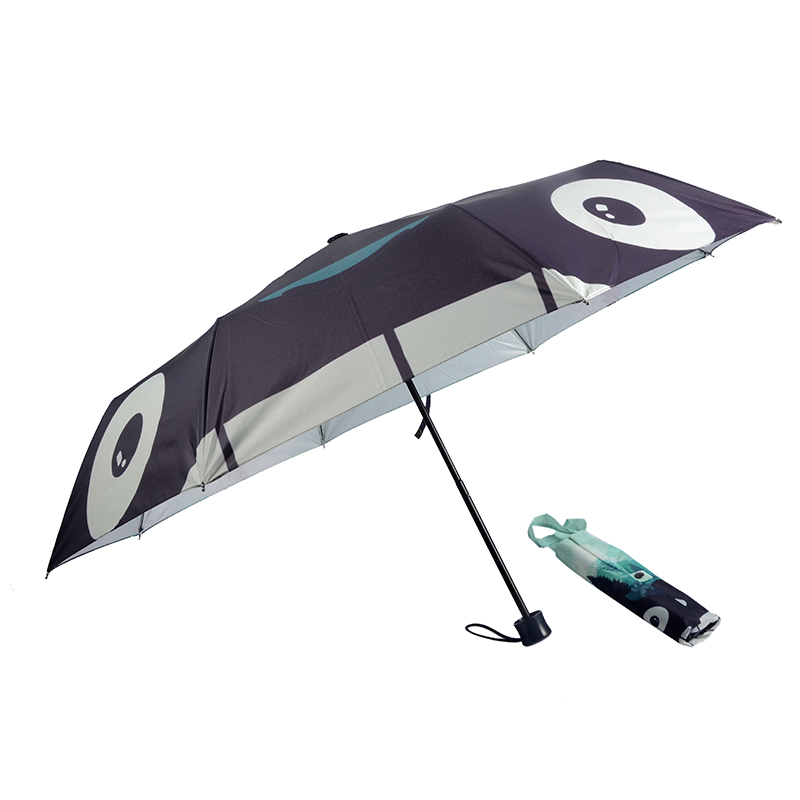 Paraply med indkøbsposer til digital udskrivning med tilpasset 3-fold manuel åben paraply