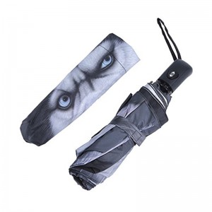 Digital udskrivning af dyrebilleder Automatisk åben og automatisk lukke 3-fold paraply