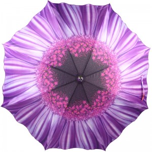 Fashion Sun Parasol Auto Open Kompakt udendørs lige paraply med logo