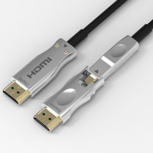 Aftageligt forbindelseskabel 3D 4k 60 HZ Hdmi Fiber Optic-kabel 10-100m