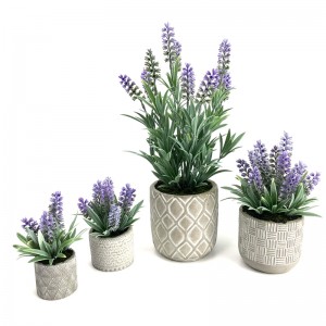 Moderne kunstig pot plante Home Decor Lavendel blomster arrangementer bordplade dekoration
