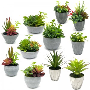 Mini kunstige sukkulente planter med potten bordplade dekorative klodeskærme Home Decor