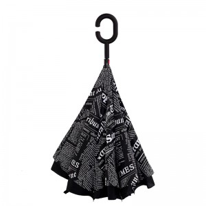 2019 Selvstående Car Rain Gear Inverterede blomster Omvendt Paraply