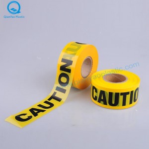 Rød / gul FORSIGTIG Barrikadetape