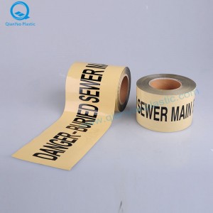 Australsk aluminiumsfolie begravet STORMWATER underjordisk advarselsbånd; SEWER underjordisk advarselstape; BRANDBEKÆMPELSE Underjordisk advarselstape