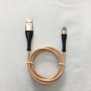 3.0A Flettet hurtigopladning Rundt aluminiumshus Flexbøjning Tanglefrit USB-datakabel til mikro USB, Type C, iPhone lynafladning og synk