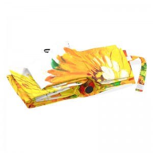 Vindtæt 2-delet glasfiber ribber metalskaft auto åben og luk brugerdefineret udskrivning 3 fold paraply