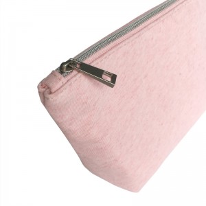 Holdbar bærbar bærbar lille naturfiber lynlås kosmetisk taske