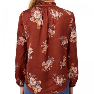 Ny blomstermotiver bluse med langærmet damer