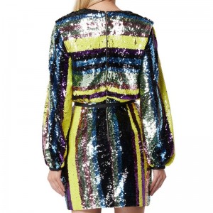 Det nye produkt til V-udskæring sequin mini sexet kjole