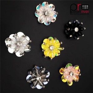 Skønhed bling-bling paljetter blomster med perlen