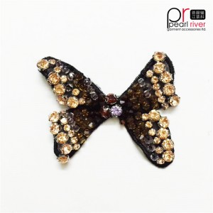 Seneste skønhed bowknot Rhinestone Patch Crystal sommerfugl