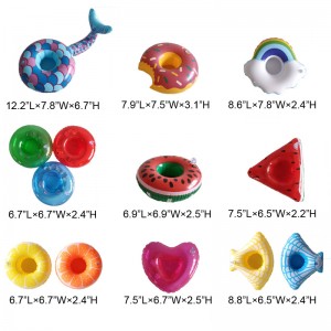 Forskellige og populære oppustelige drikkevarer / drikkebåd / bægerholder