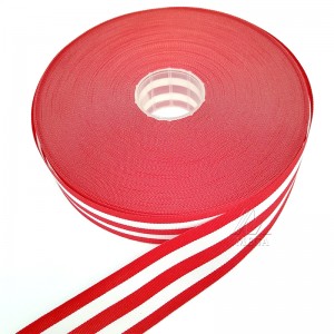 Fabrik 25mm To farver stribet grosgrain bånd til gaveemballage