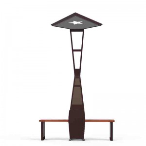 Ourdoor Advertising Pole Solar Seat Park Bench Mobil oplader