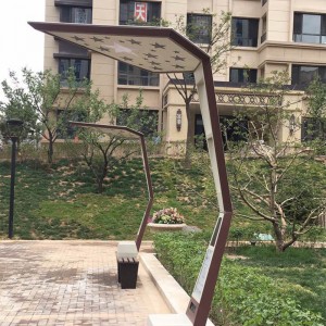 Ourdoor Advertising Pole Solar Seat Park Bench Mobil oplader