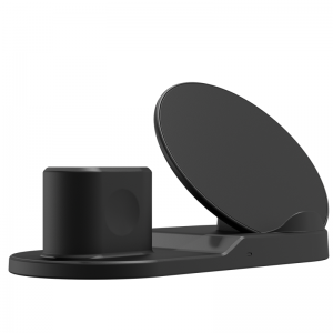 KPS-9302HC 3in1 qi hurtig 10W smartphoneklokke øretelefon skrivebord trådløs oplader