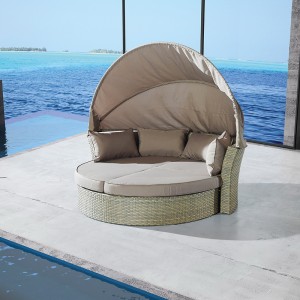 Rundt solengel ansigt bærbar strand foldning udendørs solbad