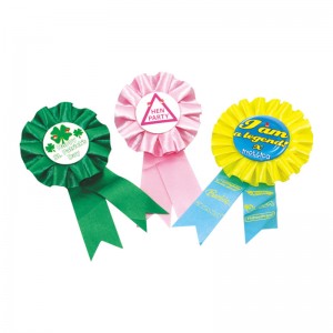 Kina Producent Round Ribbon Badge Plastic Pin badge Fashion Award til fødselsdagsfest