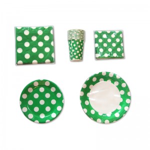 Lavprispapir servise med tilpasset størrelse prikker og festfarve Sæt til fest til fest
