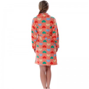 Kvinder trykt fleece kåbe voksen pyjama