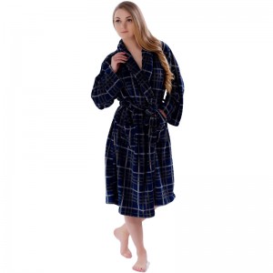 Par Fleece Robe Stribet trykt pyjama