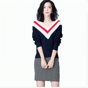 Tilpasset 100% Merino Uld Slash Neck Strik Pullover Sweater