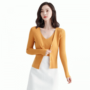 Damer monteret To stykke sæt cardigan og vest sweater