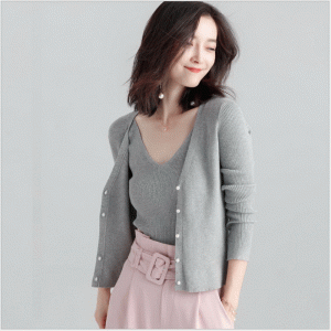 Damer monteret To stykke sæt cardigan og vest sweater