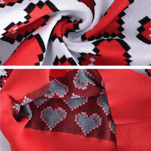 OEM \u0026 ODM 100% bomuldshjerter jacquard kvinders striktrøje