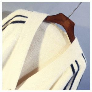 2019 Nyeste Loose Imitation Mink Stripes Jacquard Dame Cardigan Sweater