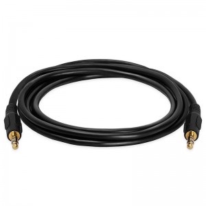 3,5 mm AUX mand til mand stereo lydkabel Hjælpetelefoner kabel MP3-pc - 6 fødder forgyldt