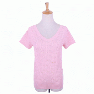 2018 Diamond Grids Sommer Kortærmet Strikket Pullover Sweater Kvinder