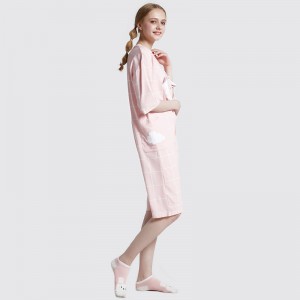Kvinder Onesie Pink Printed Cotton Jersey Embroidery Pyjamas Sæt