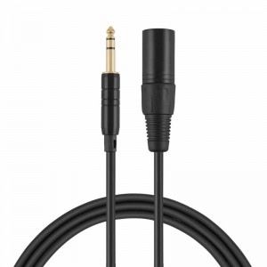 TRS 6,35 mm (1/4 inch) han til XLR hankabel, sort