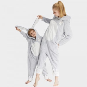 Familie matchende flanel fleece broderi onesie