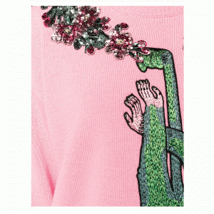Damer sjove abe beaded applikationer dekoreret sweatere Crew Neck Pullover
